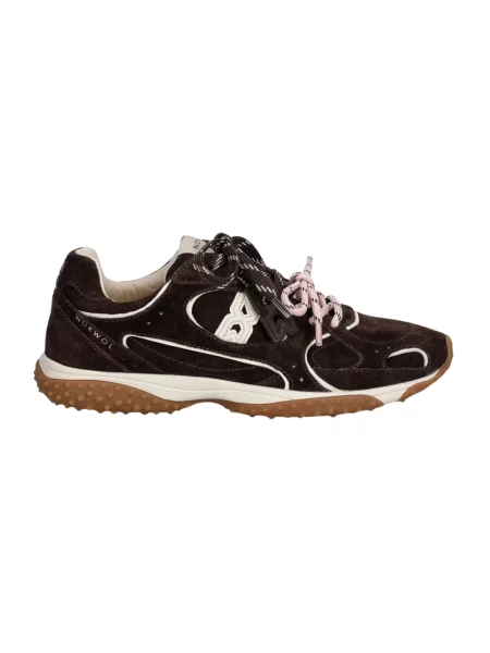 Sneakersy Nokwol skórzane brązowe