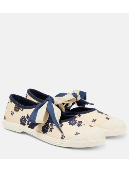 Платно маратонки Valentino Garavani с принт синьо