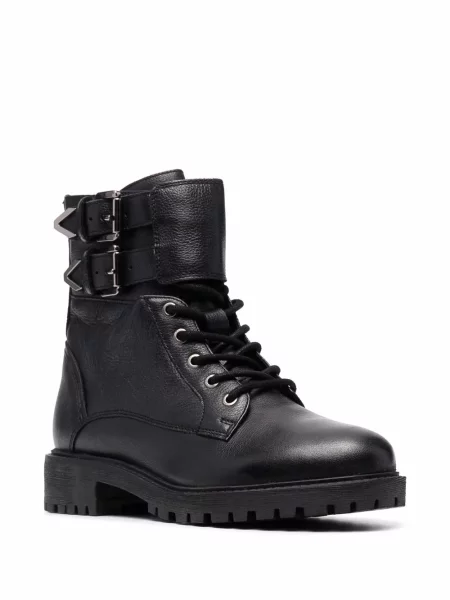 Botine Geox cu șireturi din piele negru