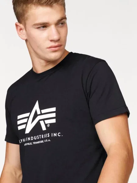 ALPHA INDUSTRIES Tričko / biela čierna
