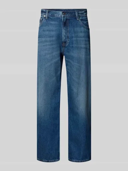 Barrel Jeansy z efektem znoszenia model „LUCKY STAR” Calvin Klein Jeans granatowe