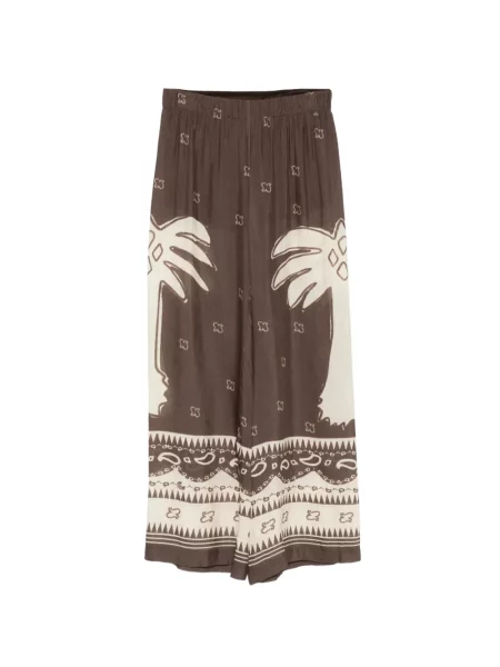 Pantaloni palazzo Ottod’ame cu imagine maro