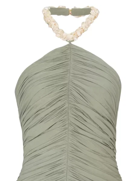 Rochie mini Balmain drapată verde