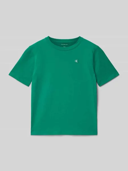 T-shirt o kroju regular fit z czystej bawełny Calvin Klein Jeans zielona