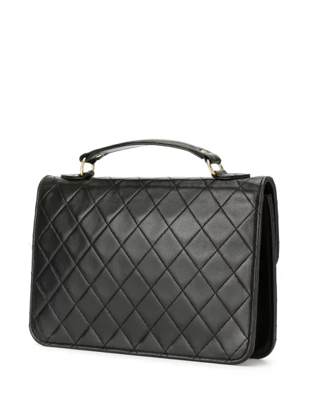 Prošívaná diamant kabelka Chanel Pre-owned černá