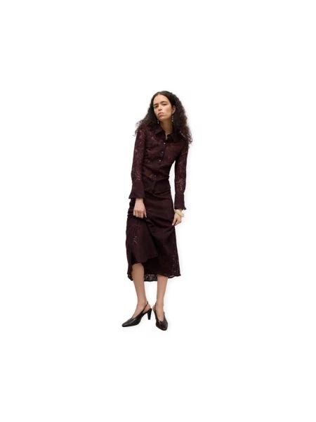 Vero Moda Midi suknja Urshila tamnocrvena