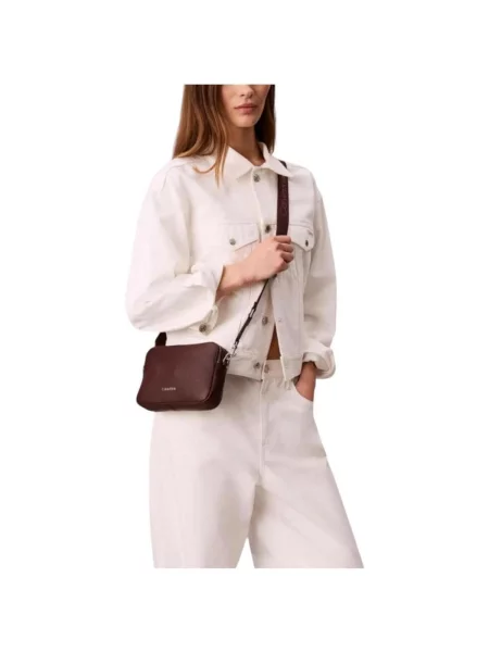 Geantă Calvin Klein Webbing 2X Strap Camera Bag Maro roșu