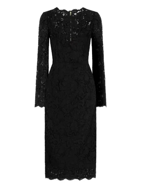 Rochie maxi Dolce & Gabbana din dantelă până la genunchi de costum negru