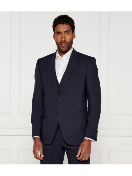 BOSS BLACK De lână sacou negru