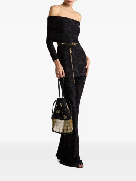 Pulover Etro cu model paisley din jacard violet