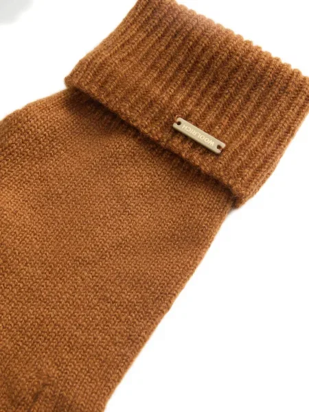 Mănuși Woolrich din cașmir cu nervuri maro