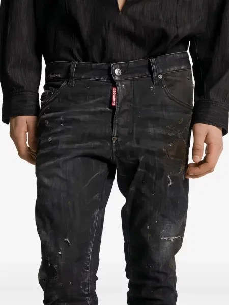 Blugi Dsquared2 zdrențuiți negru