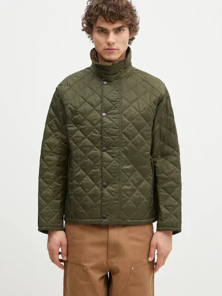 Barbour geacă cu aspect de cămașă OS Transport Quilted Jacket de tranzitie oversize verde