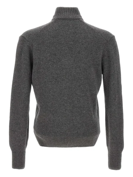 Pulover Lacoste cu broderie gri