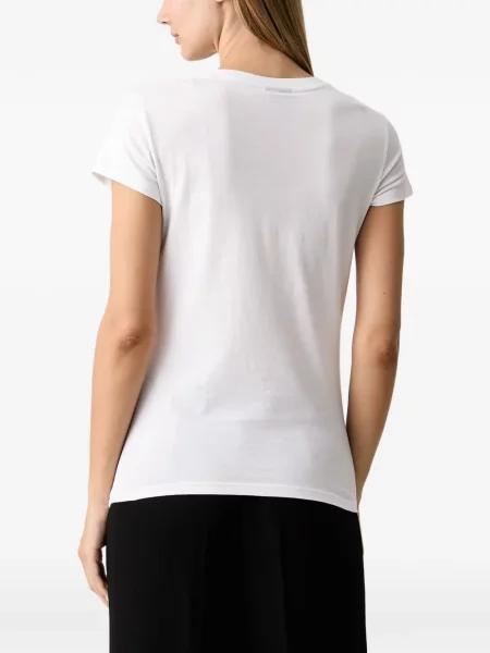 Tricou Armani Exchange cu broderie alb
