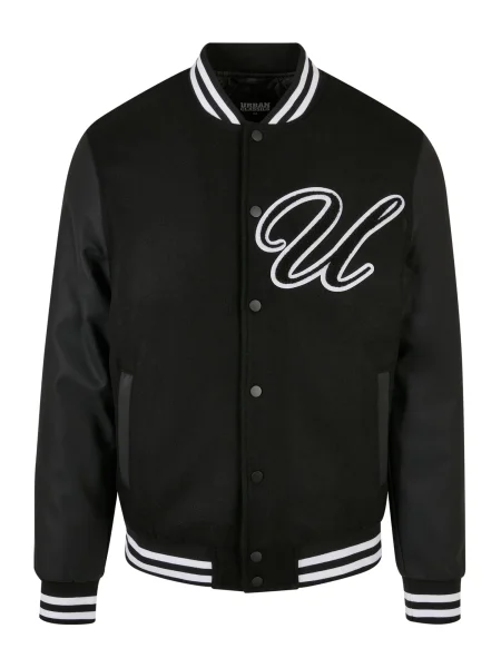 Usnjena jakna Urban Classics črna