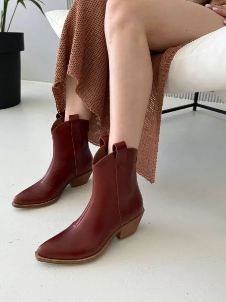 Шкіряні Чоботи коричневий