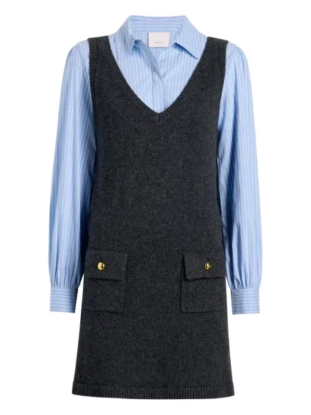 Rochie Cinq A Sept cu decolteu în V de costum negru