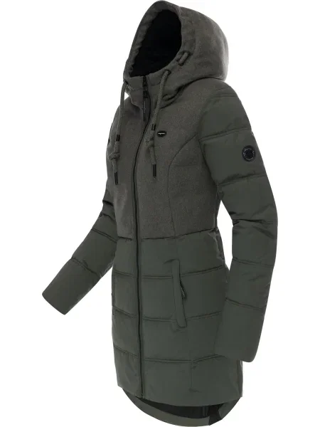 Ragwear Zimski plašč Ashani temno zelena črna