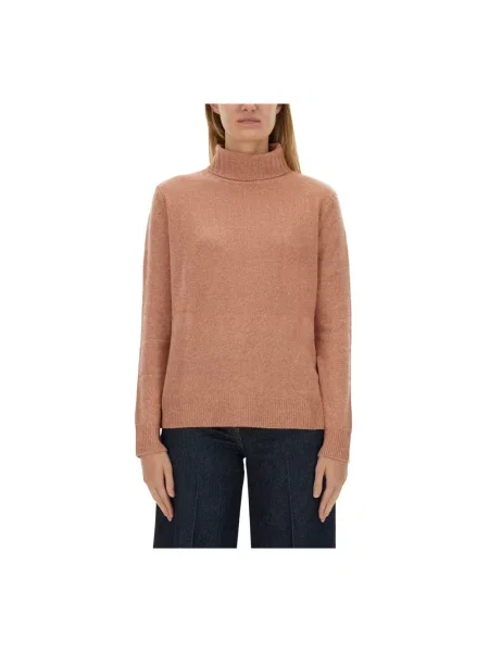 Sweter z golfem Aspesi do golfa różowy