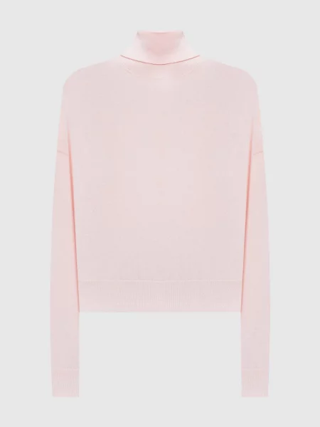 Светр з вовни шовку та кашеміру з ланцюжком моніль Peserico рожевий
