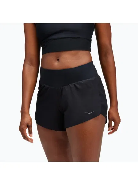 Pantaloni scurți de alergare pentru femei HOKA Glide 4 black negru