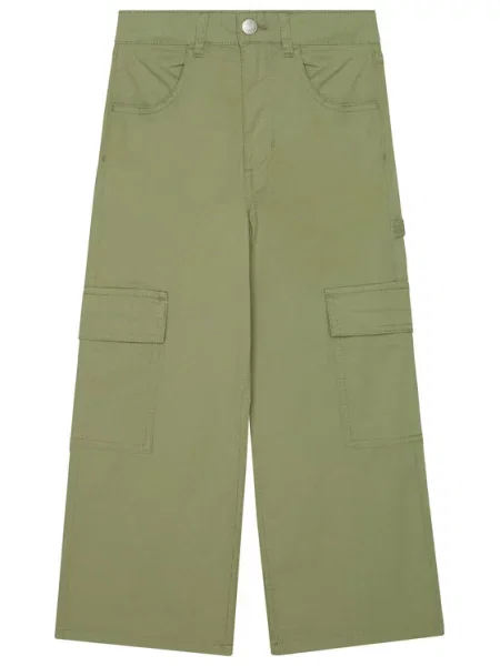 United Colors Of Benetton Παντελόνι υφασμάτινο Wide Leg πράσινο