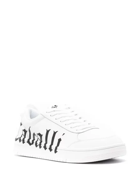 Sneakerși Just Cavalli cu imagine alb