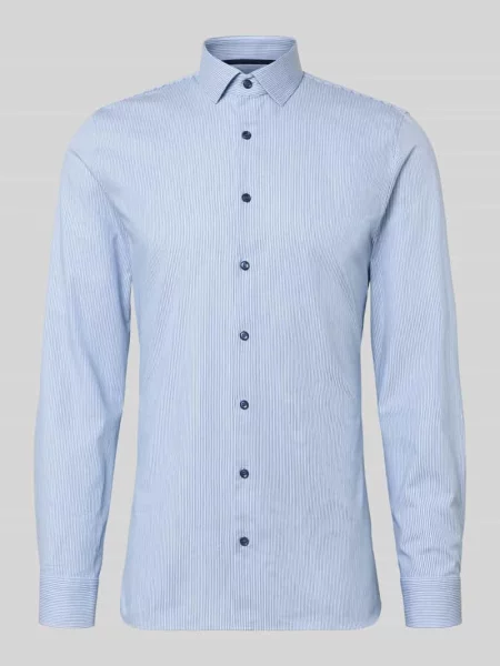 Koszula biznesowa o kroju Super Slim Fit z kołnierzykiem typu kent Olymp No. Six błękitna