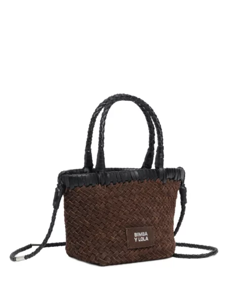 Geanta crossbody Bimba Y Lola din piele de căprioară țesută maro