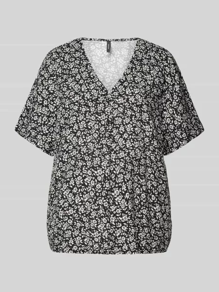 Bluzka o luźnym kroju z z dekoltem w serek model ‘EASY’ Vero Moda czarna