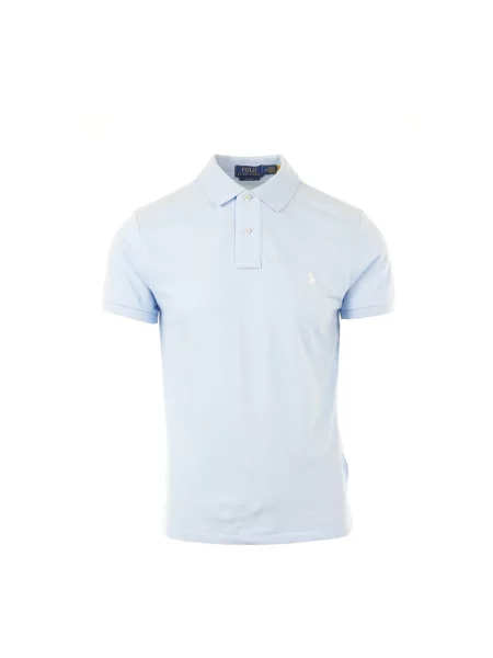 Koszulka polo o kroju slim fit z czystej bawełny Polo Ralph Lauren niebieska