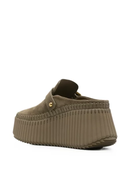 Papuci tip mules Chloé verde