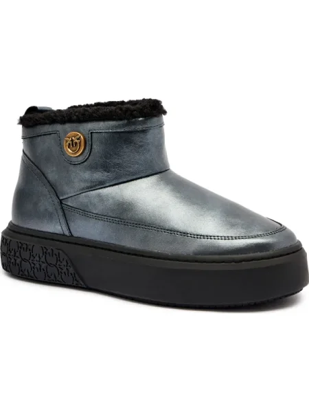 Pinko De piele bocanci YOKO 22 | shearling negru