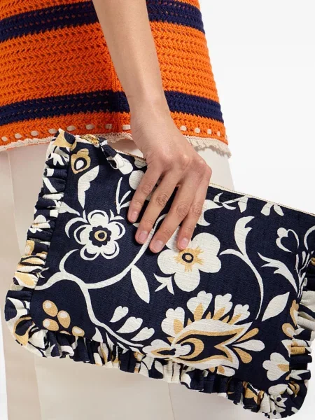 Květinové psaníčko La Doublej s potiskem modré