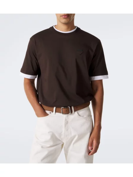 Tricou Prada din jerseu maro
