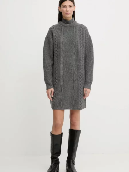 Вовняна сукня G-Star 0 mini oversize сірий