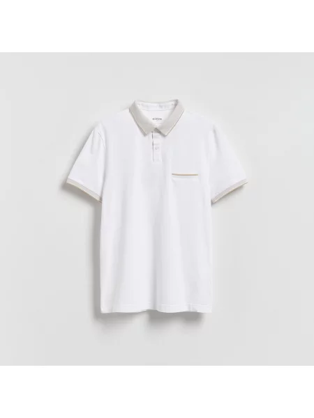 Reserved polo košile slim bílá