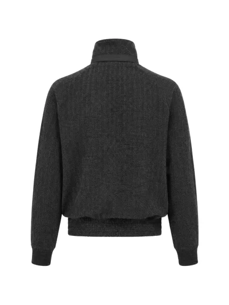 Pulover Tom Ford din nubuc cu model herringbone gri