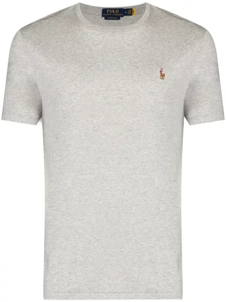 Μελανζέ polo Polo Ralph Lauren με αυτόγραφο γκρι