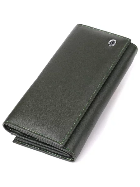 Кожаный кошелек St Leather Accessories зеленый