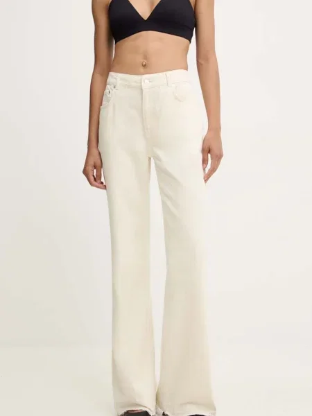 Дънки Moschino Jeans с висока талия бежово