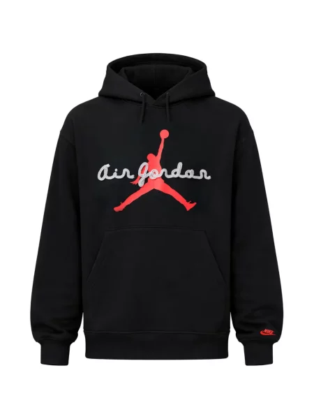 Hanorac cu glugă Jordan din fleece negru