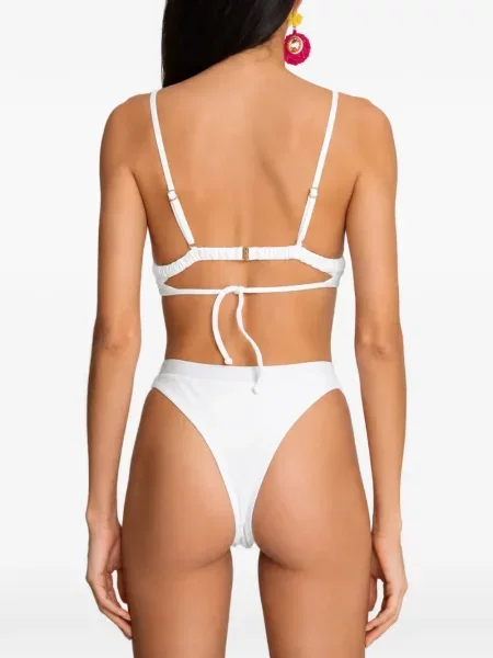 Bikini Amir Slama cu imprimeu geometric alb