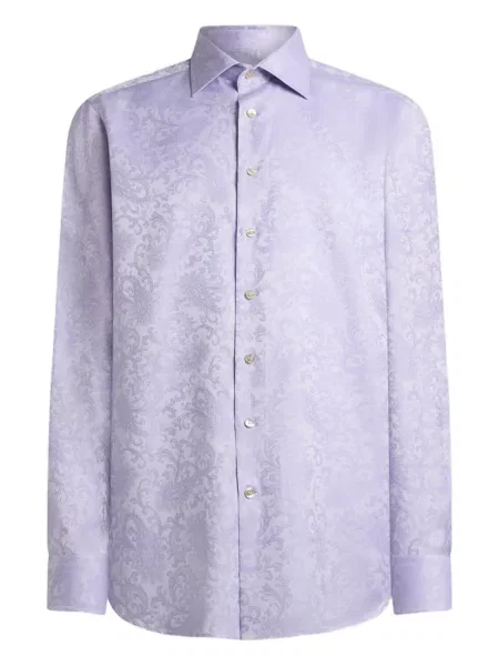 Cămașă Etro cu model paisley din jacard violet