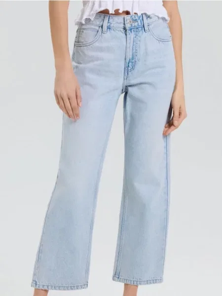 Джинси прямого укороченого крою синій