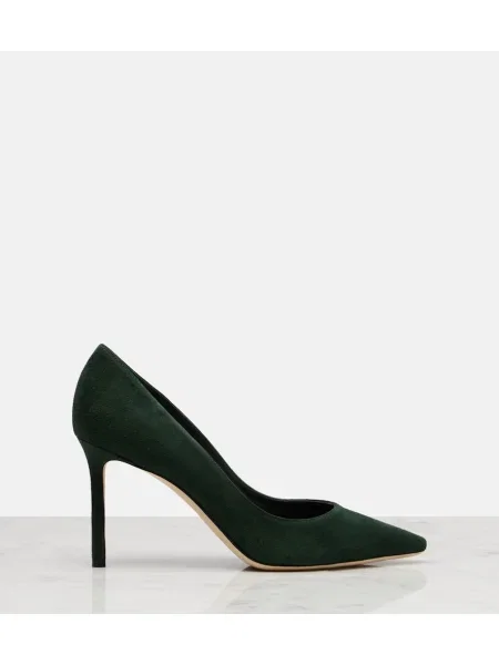Pantofi cu toc Jimmy Choo din piele de căprioară verde