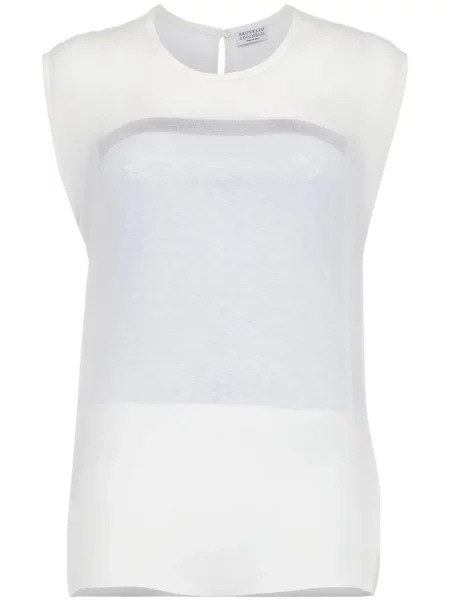 Bluză Brunello Cucinelli fără mâneci transparente