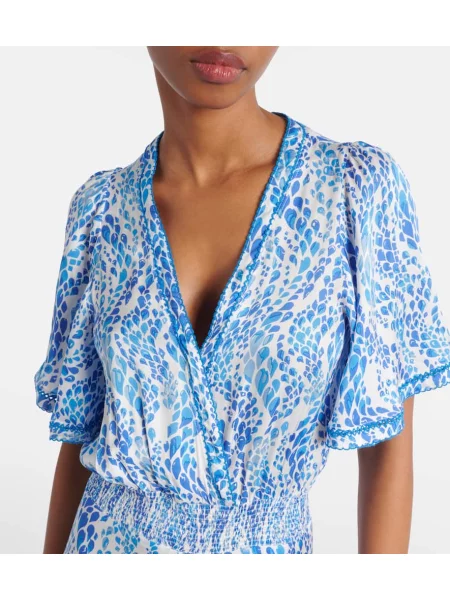 Rochie Poupette St Barth cu imagine albastru