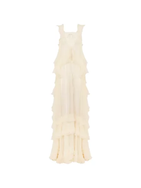 Lung rochie Chloé de mătase fără mâneci